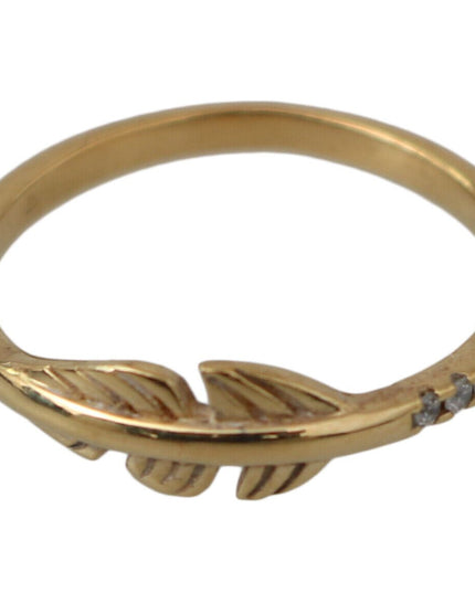 Nialaya Gold Feather Clear CZ 925 Silver Women