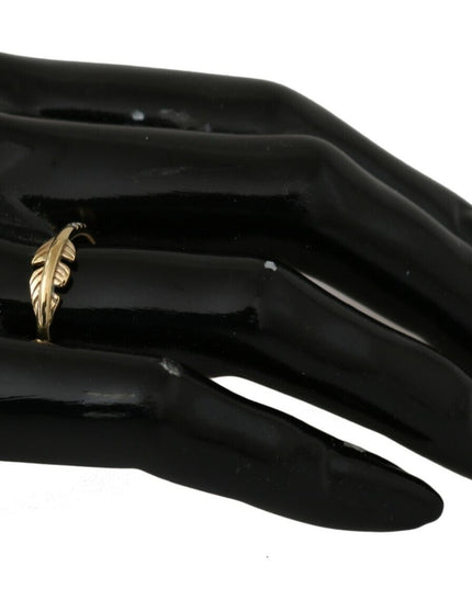 Nialaya Gold Feather Clear CZ 925 Silver Women