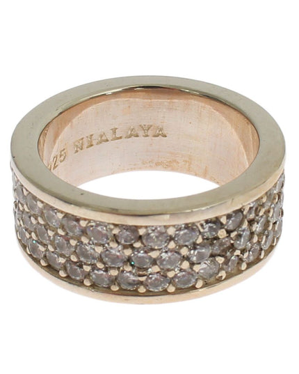 Nialaya Silver Womens CZ 925 Sterling Ring