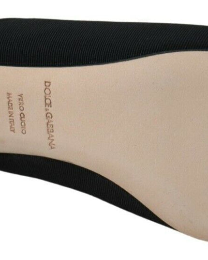 Dolce & Gabbana Black Grosgrain Slides Sandals Women Shoes