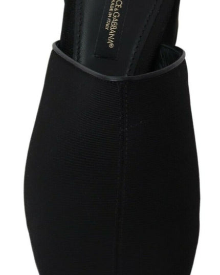 Dolce & Gabbana Black Grosgrain Slides Sandals Women Shoes