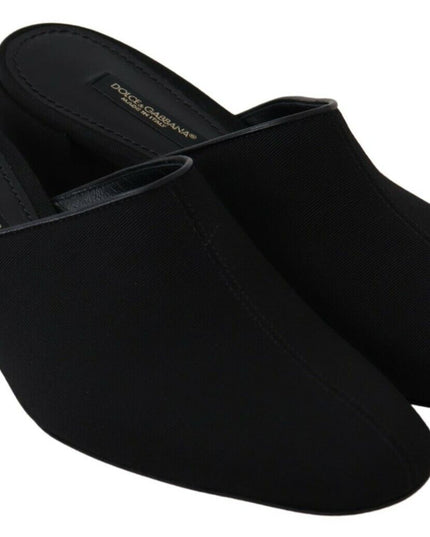 Dolce & Gabbana Black Grosgrain Slides Sandals Women Shoes