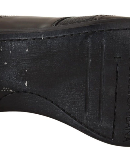 Dolce & Gabbana Brown Lizard Skin Leather Oxford Dress Shoes