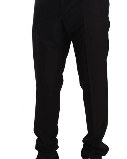 Dolce & Gabbana Black Wool Formal Tuxedo Trouser Pants