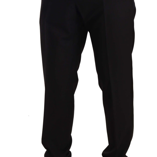 Dolce & Gabbana Black Wool Formal Tuxedo Trouser Pants