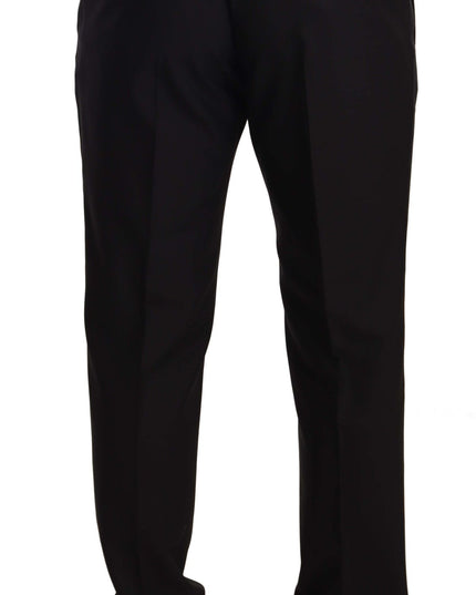 Dolce & Gabbana Black Wool Formal Tuxedo Trouser Pants