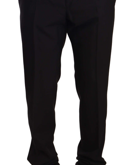 Dolce & Gabbana Black Wool Formal Tuxedo Trouser Pants