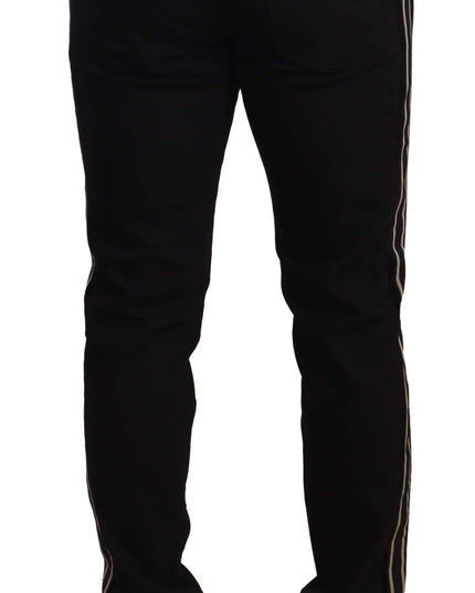 Dolce & Gabbana Black Skinny Fit Denim Side Band Jeans Pant