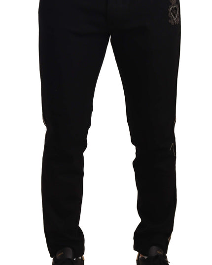Dolce & Gabbana Black Skinny Fit Denim Side Band Jeans Pant