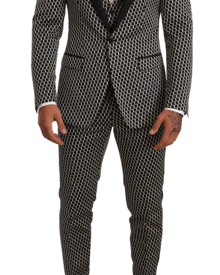 Dolce & Gabbana Black White Check 3 Piece Set MARTINI Suit