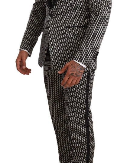 Dolce & Gabbana Black White Check 3 Piece Set MARTINI Suit