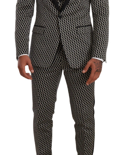 Dolce & Gabbana Black White Check 3 Piece Set MARTINI Suit