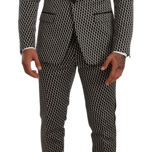 Dolce & Gabbana Black White Check 3 Piece Set MARTINI Suit