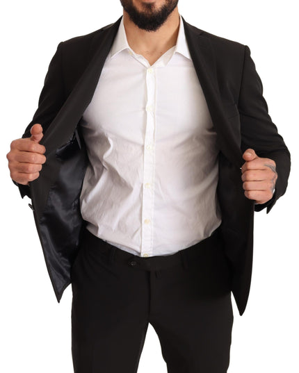 Domenico Tagliente Black Polyester Slim 2 Piece Set TAGLIENTE Suit