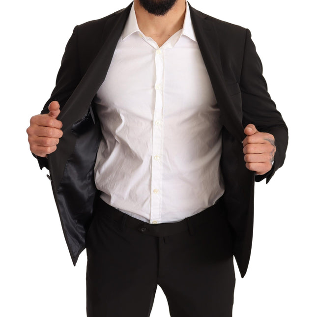Domenico Tagliente Black Polyester Slim 2 Piece Set TAGLIENTE Suit