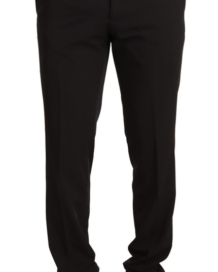 Domenico Tagliente Black Polyester Slim 2 Piece Set TAGLIENTE Suit