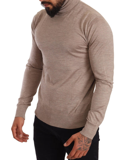 Dolce & Gabbana Beige Cashmere Turtleneck Pullover Sweater
