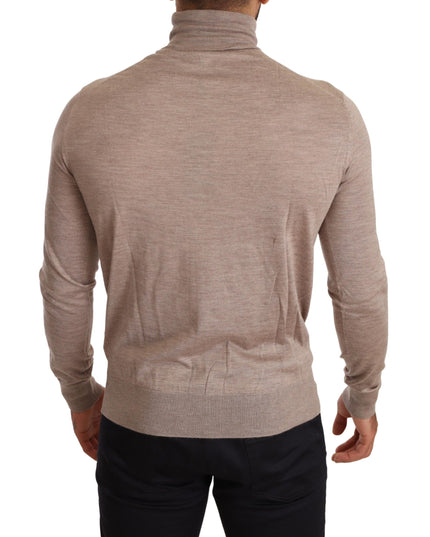 Dolce & Gabbana Beige Cashmere Turtleneck Pullover Sweater