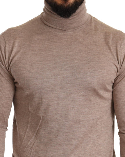 Dolce & Gabbana Beige Cashmere Turtleneck Pullover Sweater