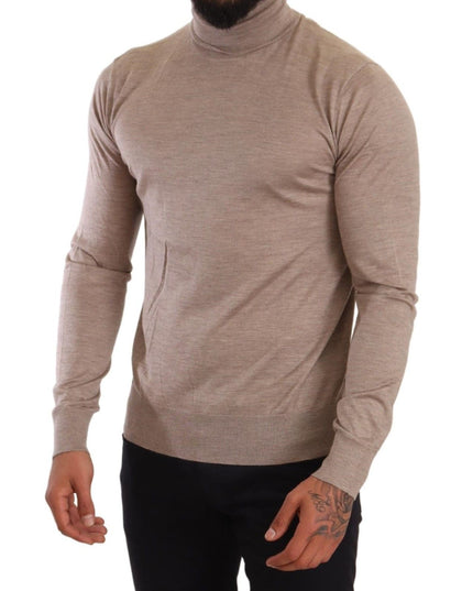Dolce & Gabbana Beige Cashmere Turtleneck Pullover Sweater