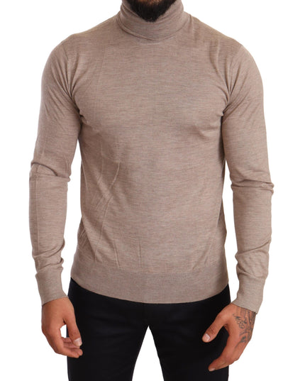 Dolce & Gabbana Beige Cashmere Turtleneck Pullover Sweater