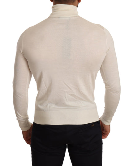 Dolce & Gabbana Cream Cashmere Turtleneck Pullover Sweater