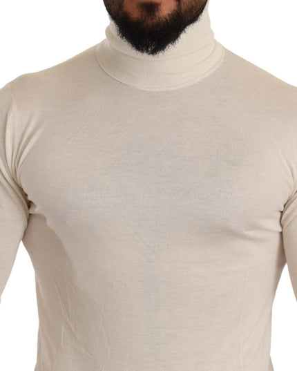 Dolce & Gabbana Cream Cashmere Turtleneck Pullover Sweater
