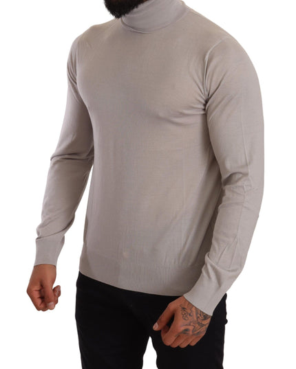 Dolce & Gabbana Gray Cashmere Turtleneck Pullover Sweater