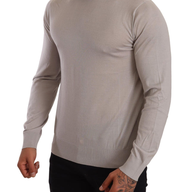 Dolce & Gabbana Gray Cashmere Turtleneck Pullover Sweater