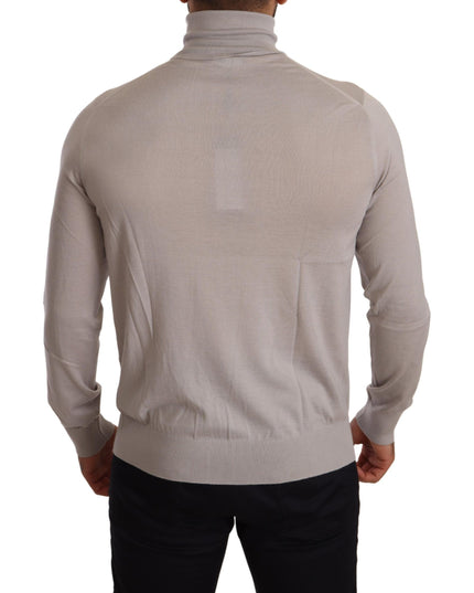 Dolce & Gabbana Gray Cashmere Turtleneck Pullover Sweater