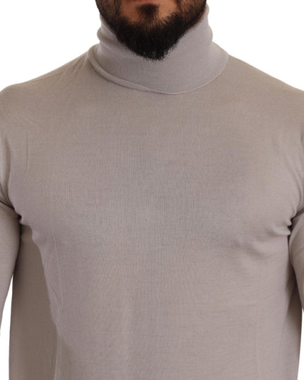 Dolce & Gabbana Gray Cashmere Turtleneck Pullover Sweater