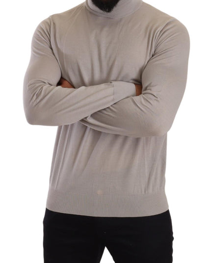 Dolce & Gabbana Gray Cashmere Turtleneck Pullover Sweater