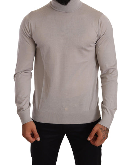 Dolce & Gabbana Gray Cashmere Turtleneck Pullover Sweater