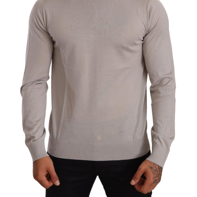 Dolce & Gabbana Gray Cashmere Turtleneck Pullover Sweater
