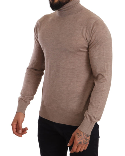 Dolce & Gabbana Brown Cashmere Turtleneck Pullover Sweater