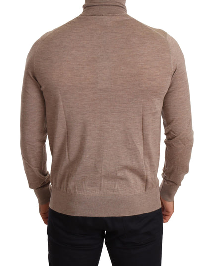 Dolce & Gabbana Brown Cashmere Turtleneck Pullover Sweater