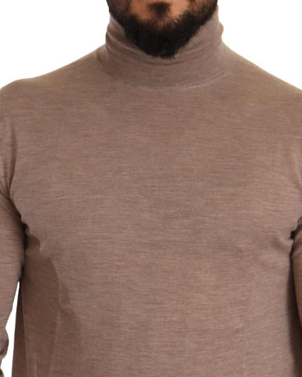 Dolce & Gabbana Brown Cashmere Turtleneck Pullover Sweater