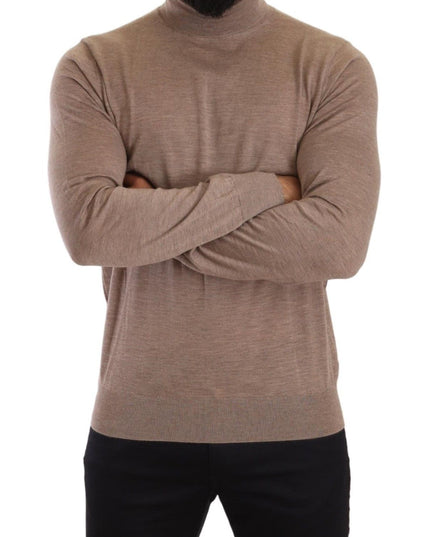 Dolce & Gabbana Brown Cashmere Turtleneck Pullover Sweater
