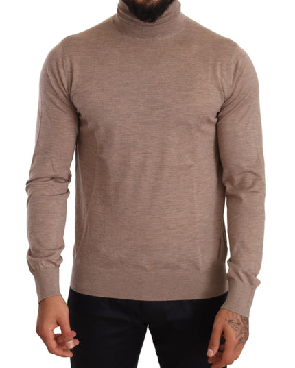 Dolce & Gabbana Brown Cashmere Turtleneck Pullover Sweater