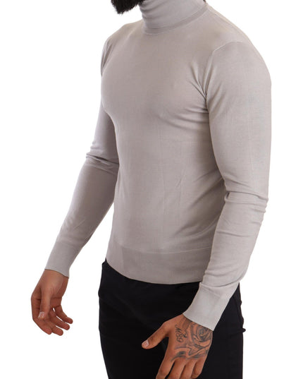 Dolce & Gabbana Gray Cashmere Turtleneck Pullover Sweater