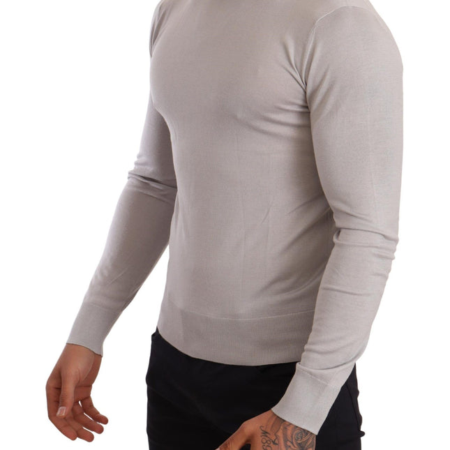 Dolce & Gabbana Gray Cashmere Turtleneck Pullover Sweater