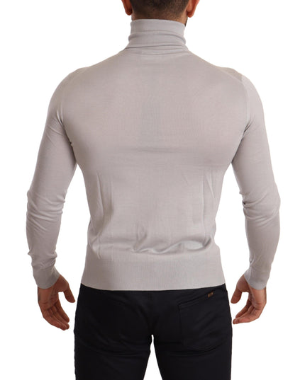 Dolce & Gabbana Gray Cashmere Turtleneck Pullover Sweater