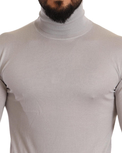 Dolce & Gabbana Gray Cashmere Turtleneck Pullover Sweater