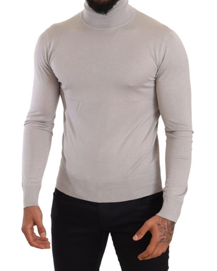 Dolce & Gabbana Gray Cashmere Turtleneck Pullover Sweater