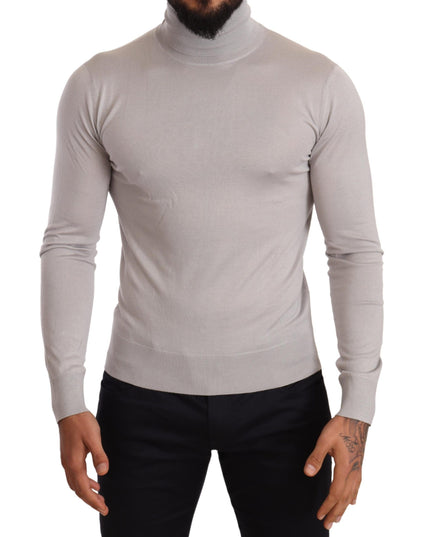Dolce & Gabbana Gray Cashmere Turtleneck Pullover Sweater