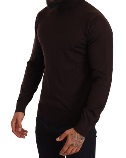 Dolce & Gabbana Brown Cashmere Turtleneck Pullover Sweater