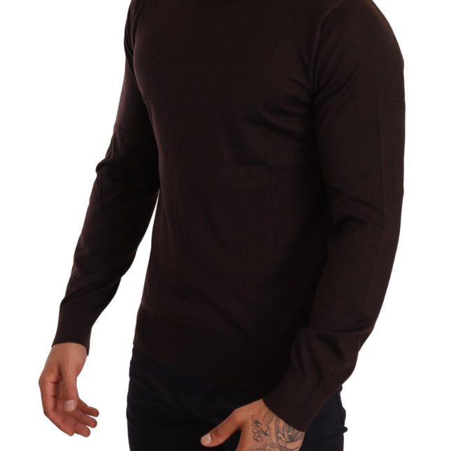 Dolce & Gabbana Brown Cashmere Turtleneck Pullover Sweater