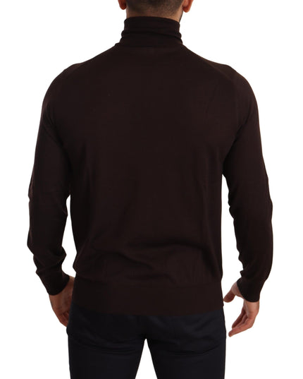 Dolce & Gabbana Brown Cashmere Turtleneck Pullover Sweater