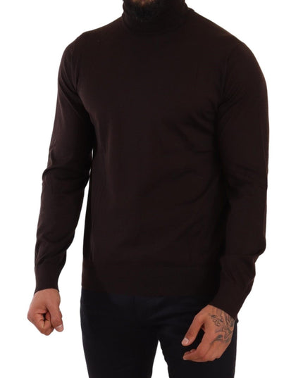 Dolce & Gabbana Brown Cashmere Turtleneck Pullover Sweater