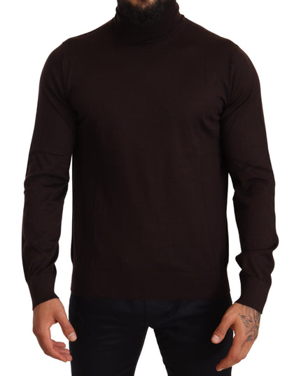 Dolce & Gabbana Brown Cashmere Turtleneck Pullover Sweater